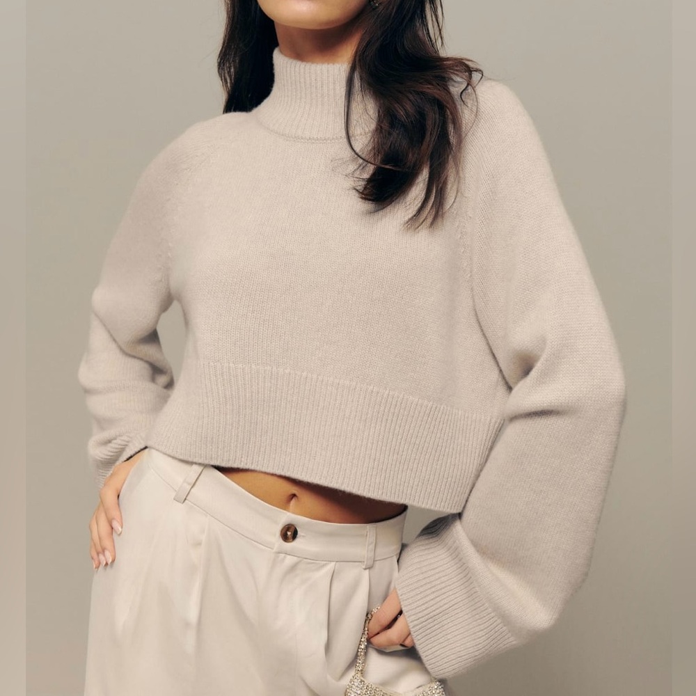 Reformation Garret Cashmere Cropped turtleneck